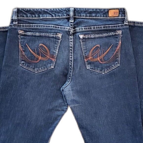 X2 Quality Denim Women Low Rise Straight Leg Jeans Dark Blue Regular 4 - Picture 5 of 8